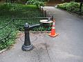 11. drinking fountain across the path from the bench
